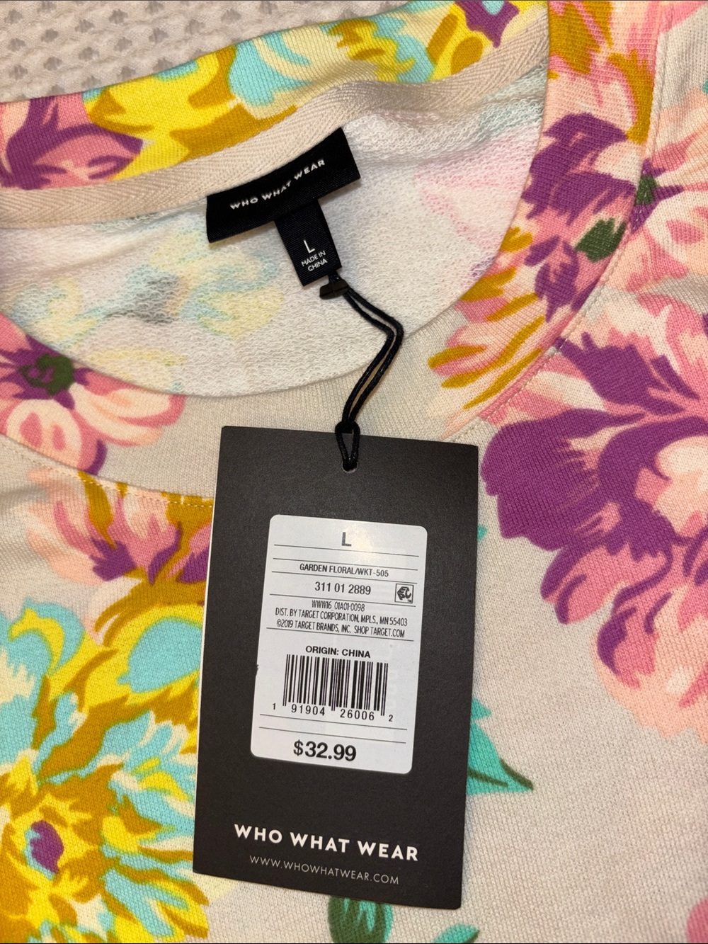 NEW Set! Who What Wear Garden Floral Sweatshirt L Elastic Waist Shorts M Lounge - Picture 6 of 15
